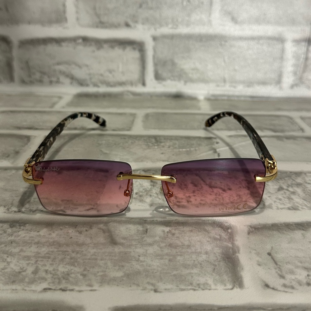 Pink gradient  rimless glasses